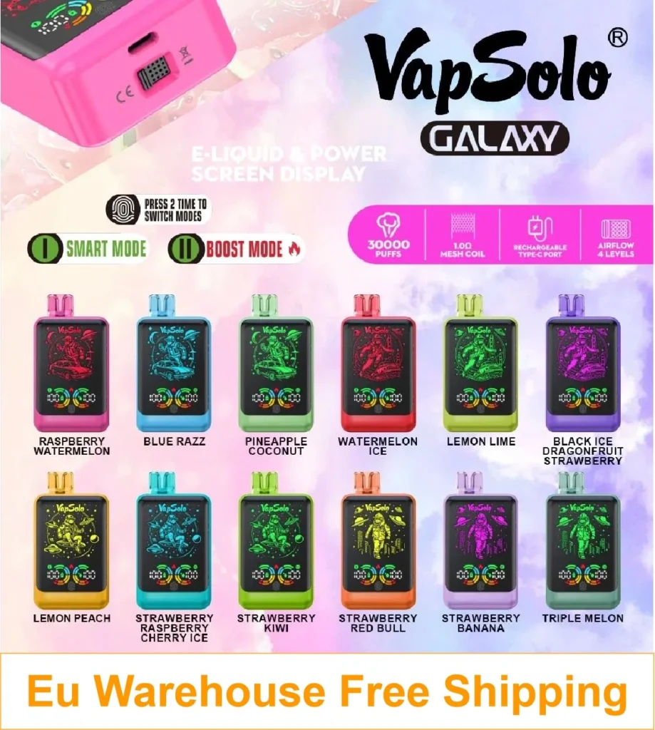 Vapsolo Galaxy 300000 Puff Exklusive Großhandel Einweg -Vape aus dem EU -Lagerhaus