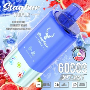 Triple Layered Flavors Stag Bar 60K Puffs Disposable Vape Flavor List