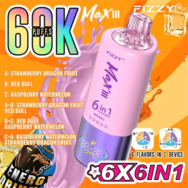 6 Flavor Disposable Vape Wholesale Fizzy 60000 puffs