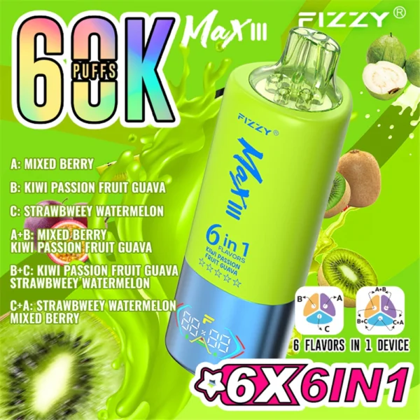 Fizyy 6in1 Vape Europe warehouse 60k Puffs