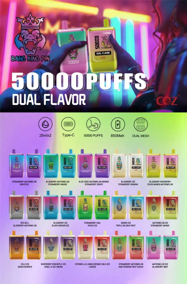 Bang King Pin 50000 Puffs Flavor List