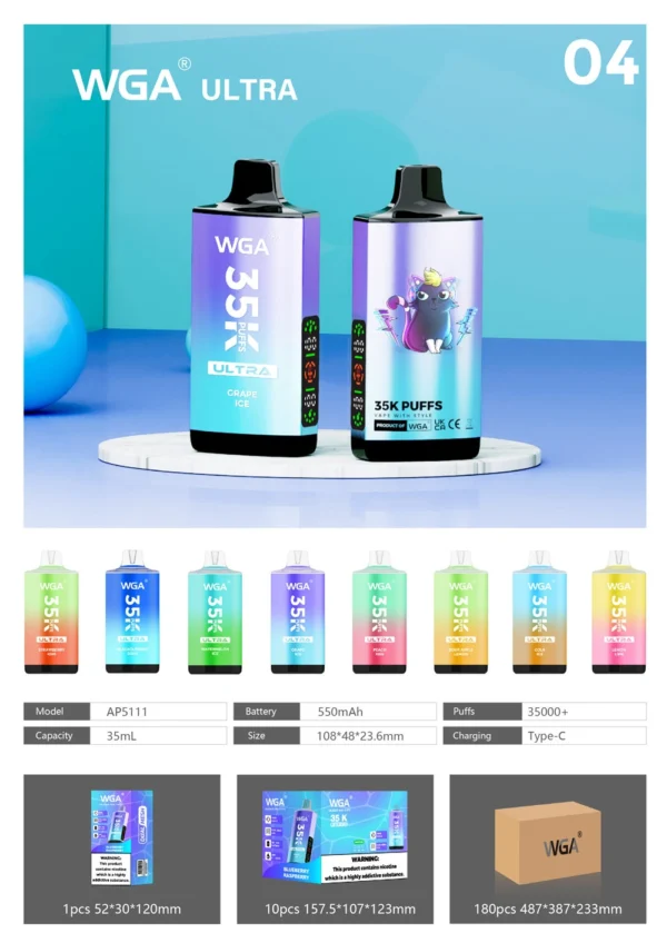 WGA Disposable Vape Ultra 35000 Puffs Flavor List
