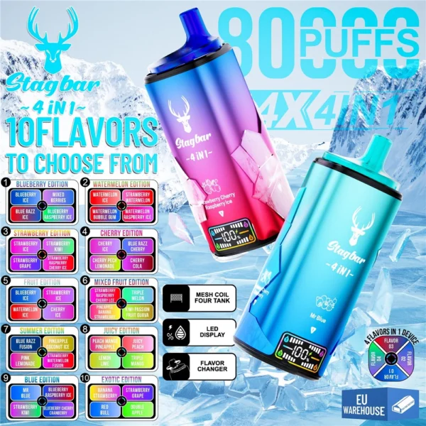 Stag Bar 4 in 1 80000 Puffs Disposable Vape