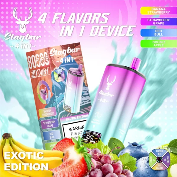 StagBar 80000 Puffs 4 in 1 Flavor List