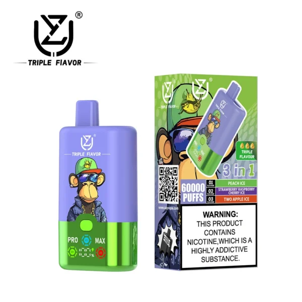 UZY Triple Flavors 60000 Puffs 3 In 1 Disposable Device