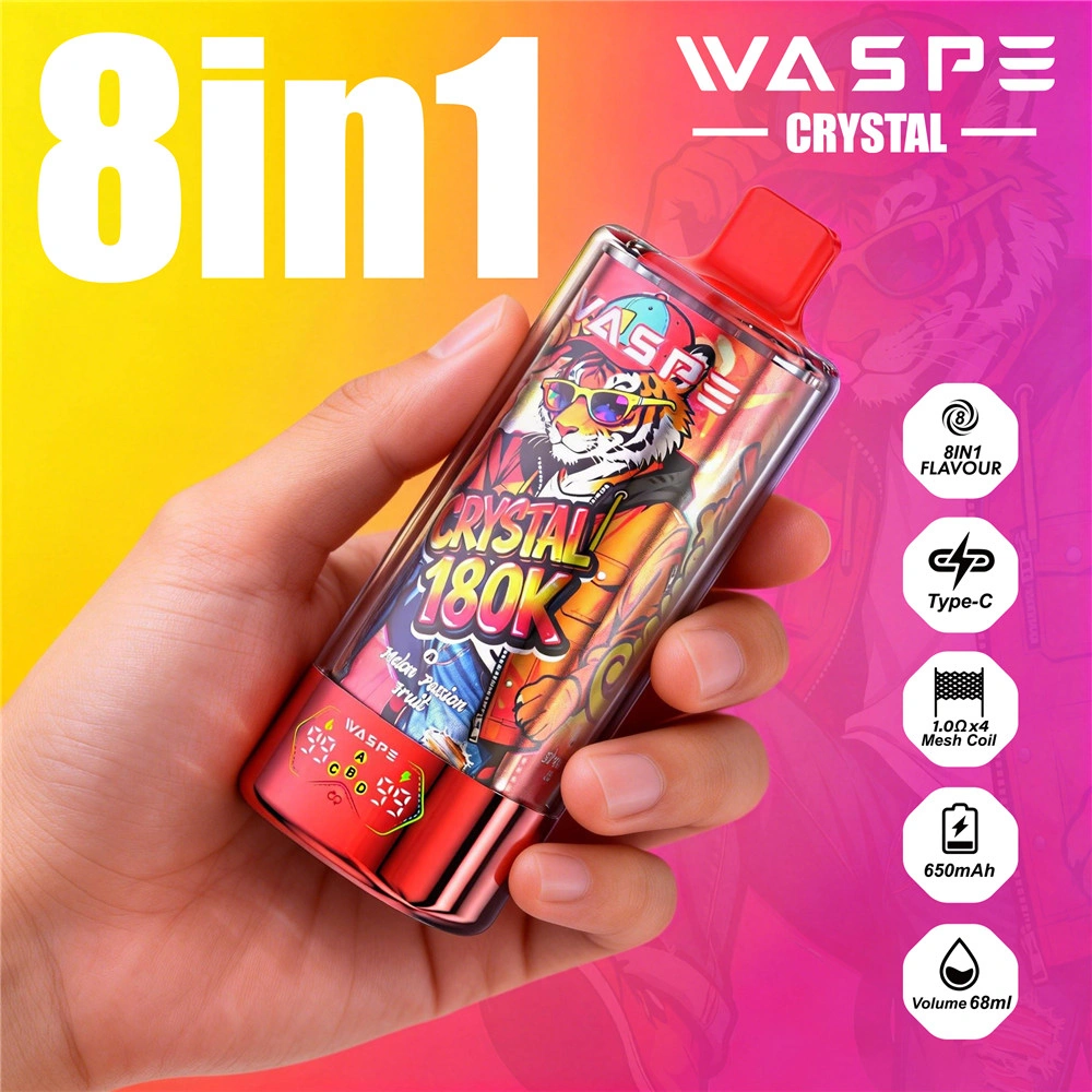 Waspe Cristal 180 mil 8em1 Sabor Vape Descartável