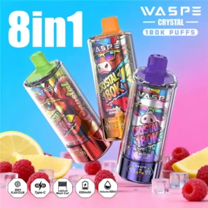 Waspe Vape Descartável Cristal 180k 8em1 Sabor