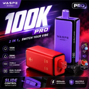 WASPE AIVIOU újratölthető vape dupla íz kapcsolóval és magas szippantásszámmal