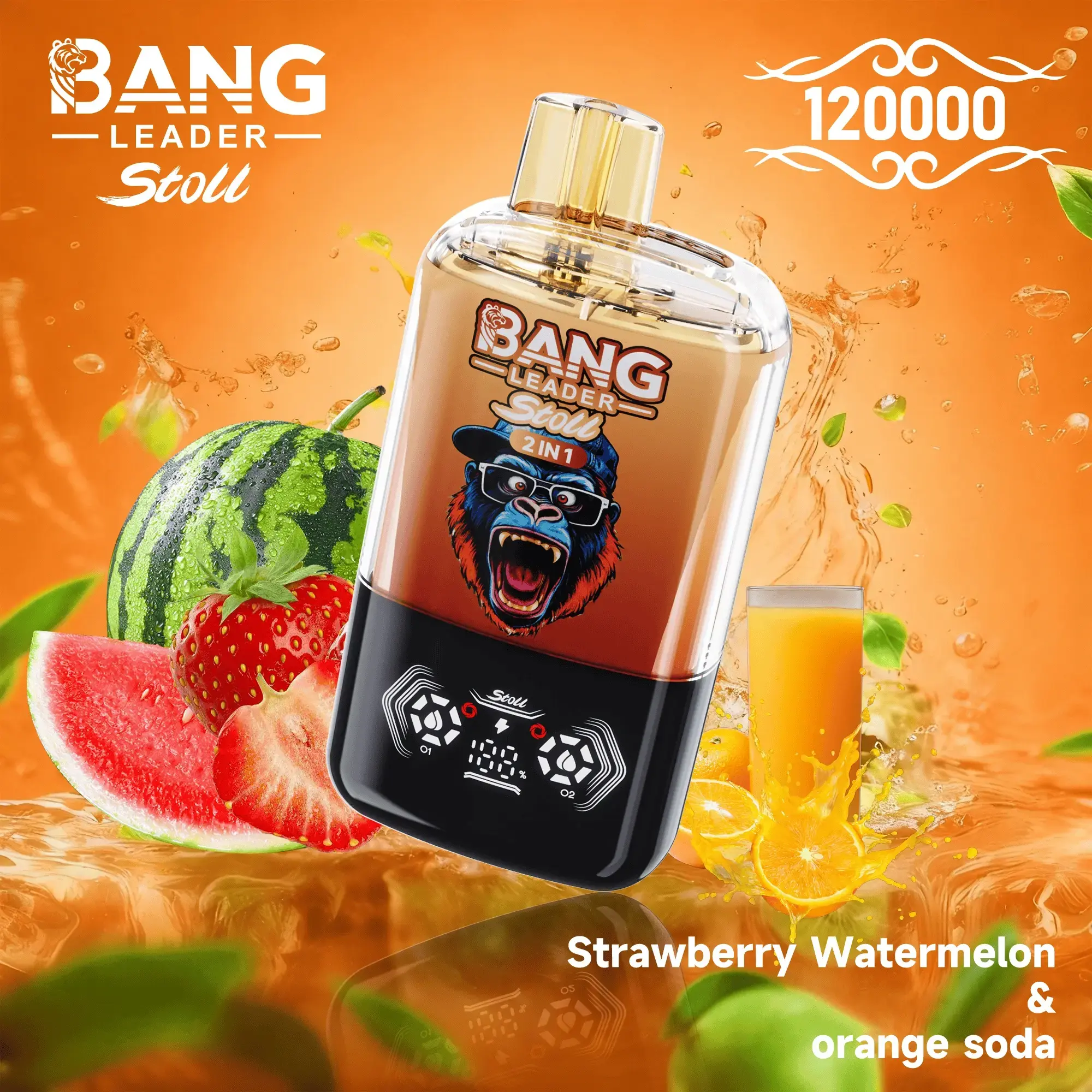 bang-leader-120000-pufa-vairumtirdzniecība Bang Leader 120K Uzlādējams Vienreizējās lietošanas Vape Zemeņu Arbūzs Apelsīnu Soda Vairumtirdzniecības Piegādātājs