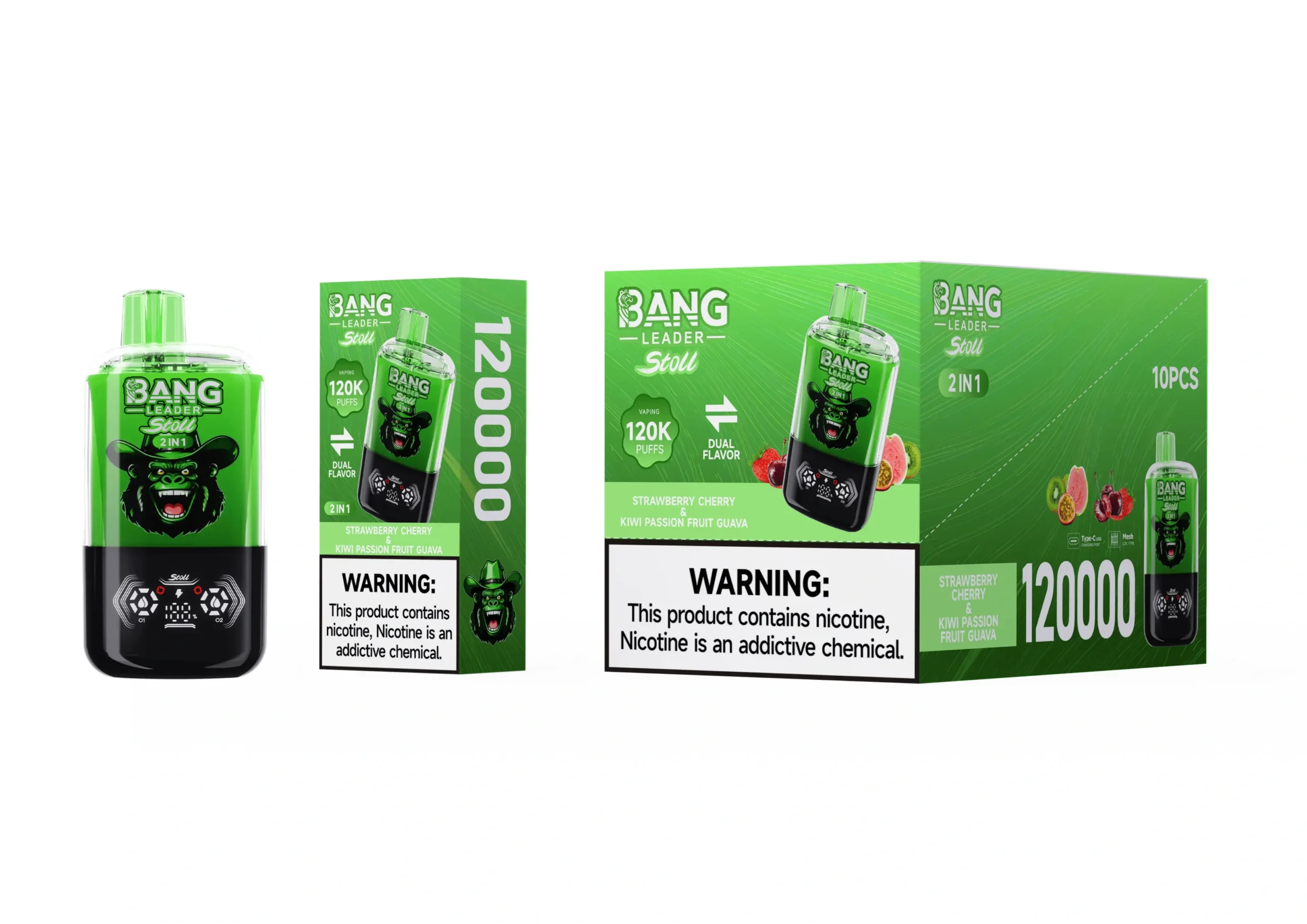 bang-leader-izlietojamās-vape-piegādātājs Bang Leader 120000 Pūšļu Vienreizējās lietošanas Vape Zemeņu Čeriju Kivi Pasijas Augļu Guava Vairumtirdzniecība