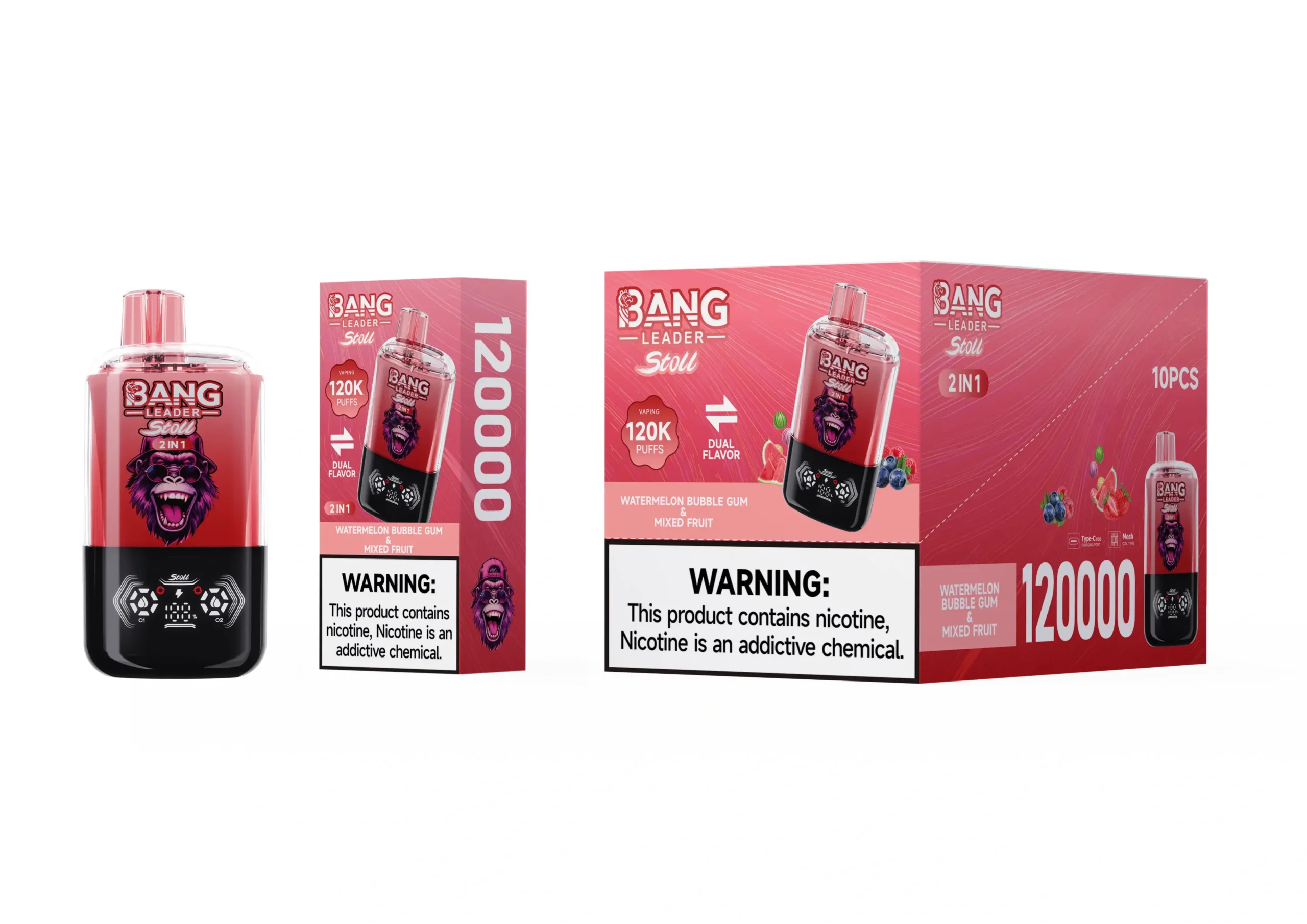 bang-leader-mesh-coil-vape-vairumtirdzniecība Bang Leader 120K Vienreizējās lietošanas Vape Arbūza Bumbieru Gumijas Maisījums Augstas Partijas vairumtirdzniecība