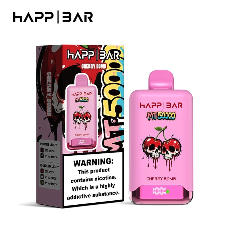 happ-bar-50000-puffar-för-b2b-vape-köpare HAPP BAR MT50000 50K puffar engångsvape med Type-C-laddning och smart skärm för vape-butiker.