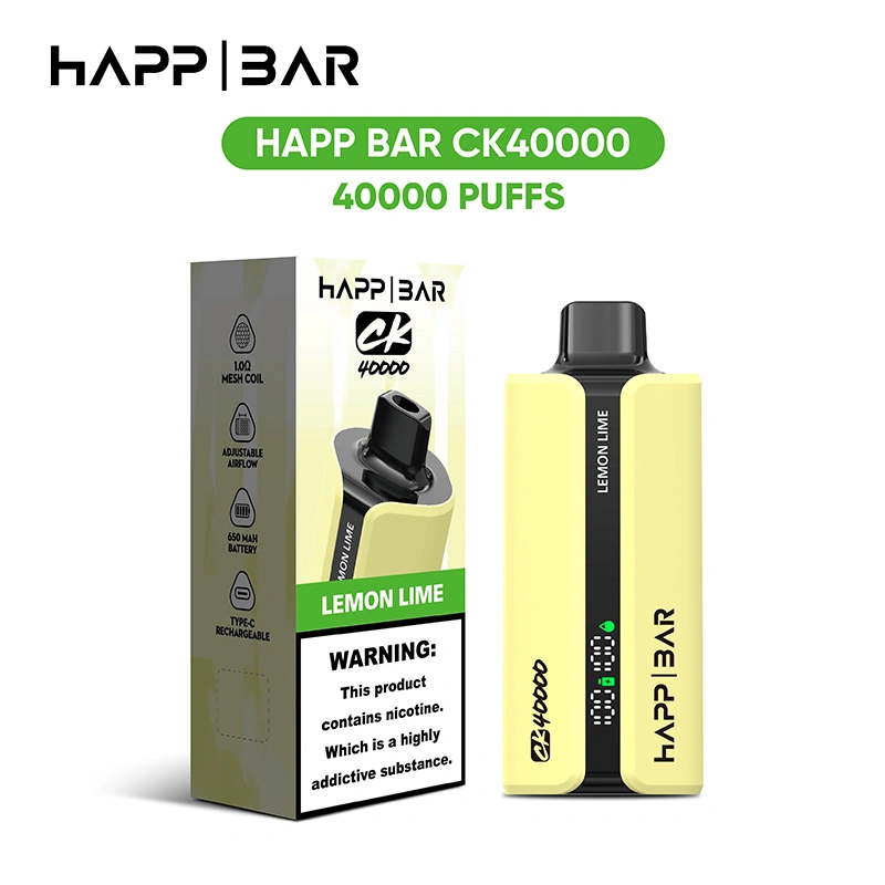 happ-bar-disposable vaporizér-europejský sklad HAPP BAR CK40000 nabíjecí vaporizér typu C s 40000 potahy, ideální pro hromadné objednávky a obchodní kupující.
