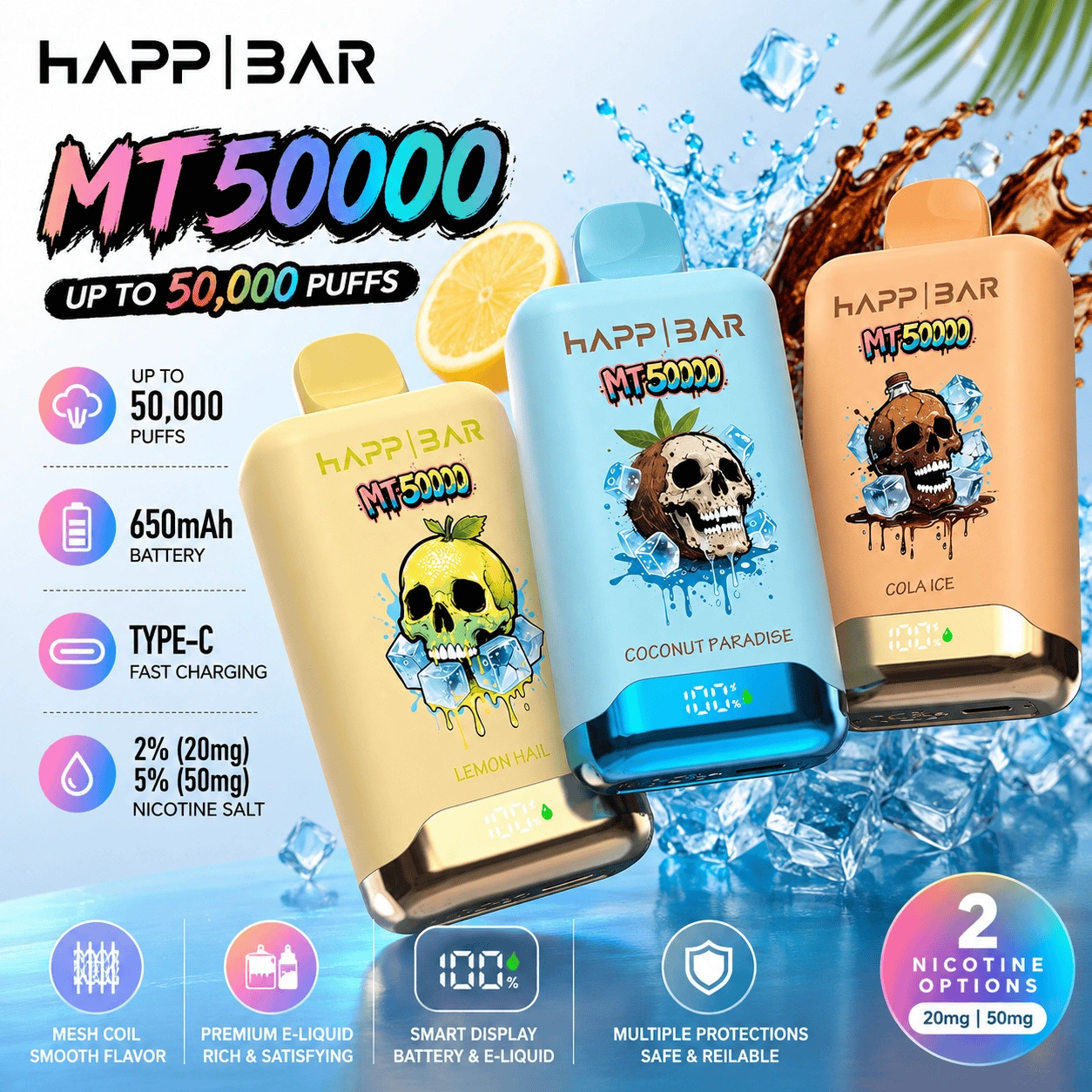 happ-bar-mt50000-eu-lager-engångsvape-för-distributörer Premium HAPP BAR MT50000 engångsvape med 650mAh batteri och bulkleverans för europeiska köpare.