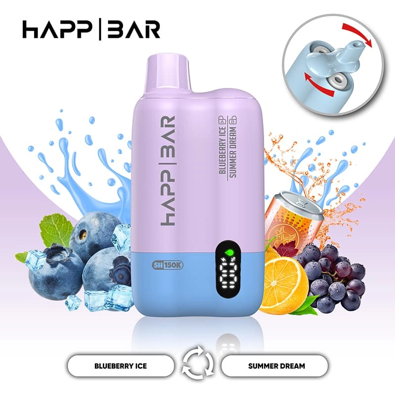 happ-bar-sh150k-eldobható vape nagykereskedelmi forgalmazóknak HAPP BAR SH150K nagy kapacitású eldobható vape, amelyet B2B vásárlóknak terveztek, akik prémium vapázási termékeket keresnek.