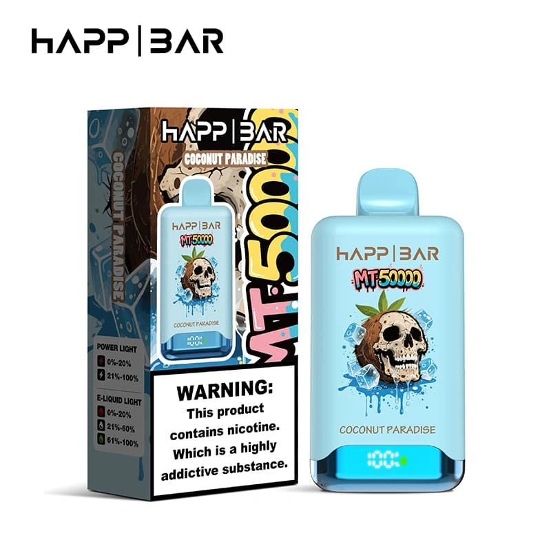 happ-bar-smart-skärm-mt50000-vape-leverantör HAPP BAR MT50000 mesh-spole engångsvape tillgänglig från EU-lager med smidig smak och långvarig prestanda.