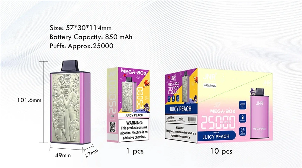 JNR Mega Box Batterie de 850mAh Vape Jetable en Gros