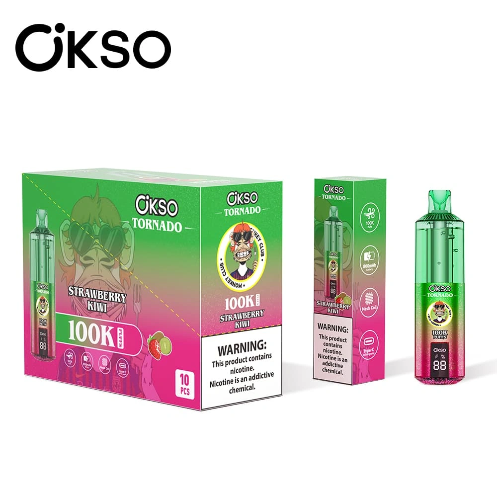 okso-tornado-100k-disposable-vape-instock-eu OKSO Tornado 100K újratölthető eldobható vape európai forgalmazóknak és vape kiskereskedőknek.