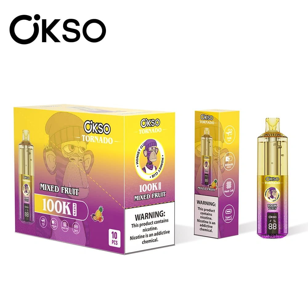 okso-tornado-100k-vape-distributor-europe OKSO Tornado 100K egyszer használatos vape elérhető különböző népszerű ízekben a beszállítók számára.