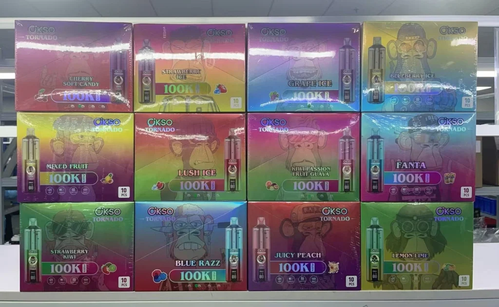 OKSO Tornado 100K eldobható vape Type-C töltéssel, LED kijelzővel és hosszú élettartamú teljesítménnyel.