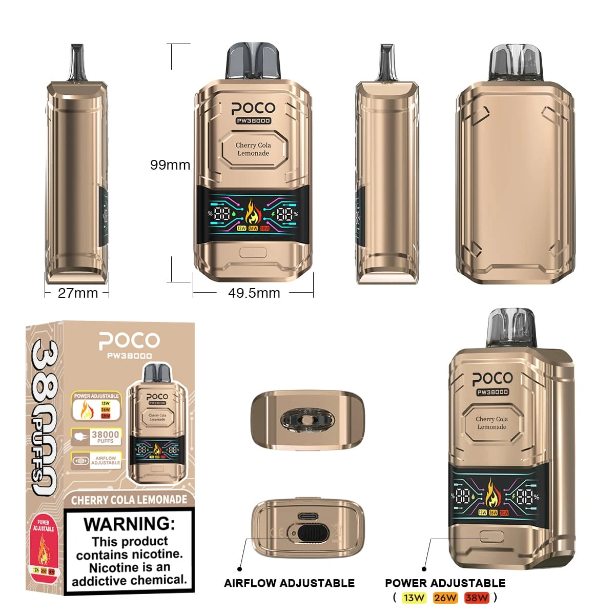 POCO PW38000パフ卸売顧客向けフレーバーセレクション