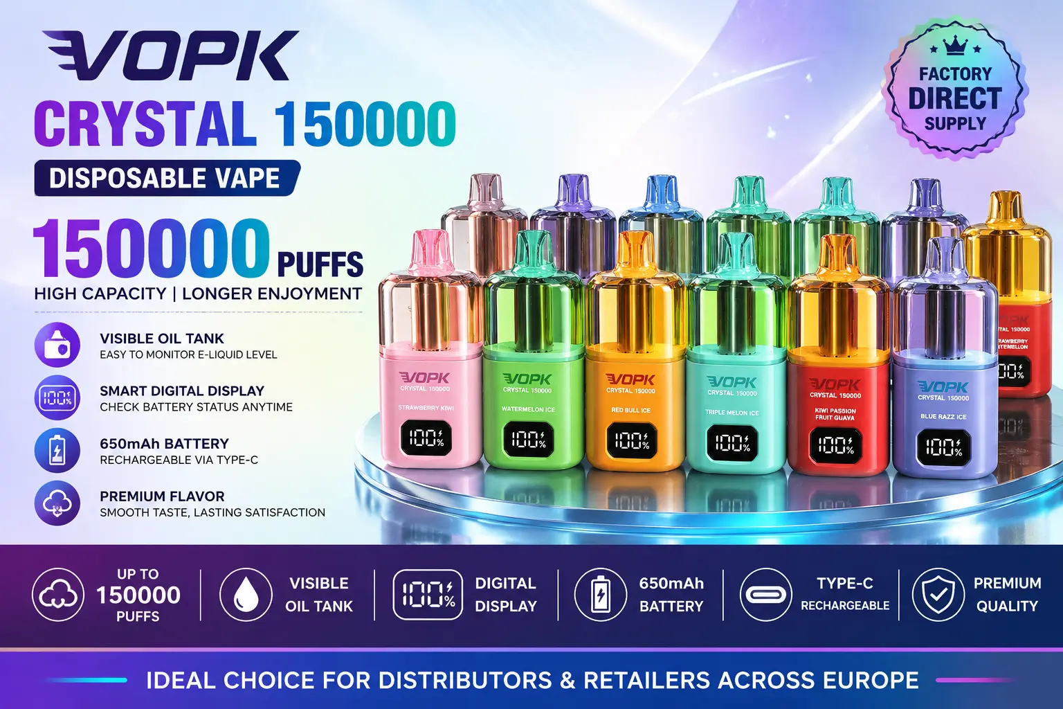 VOPK Crystal 150K Vape for European Buyers