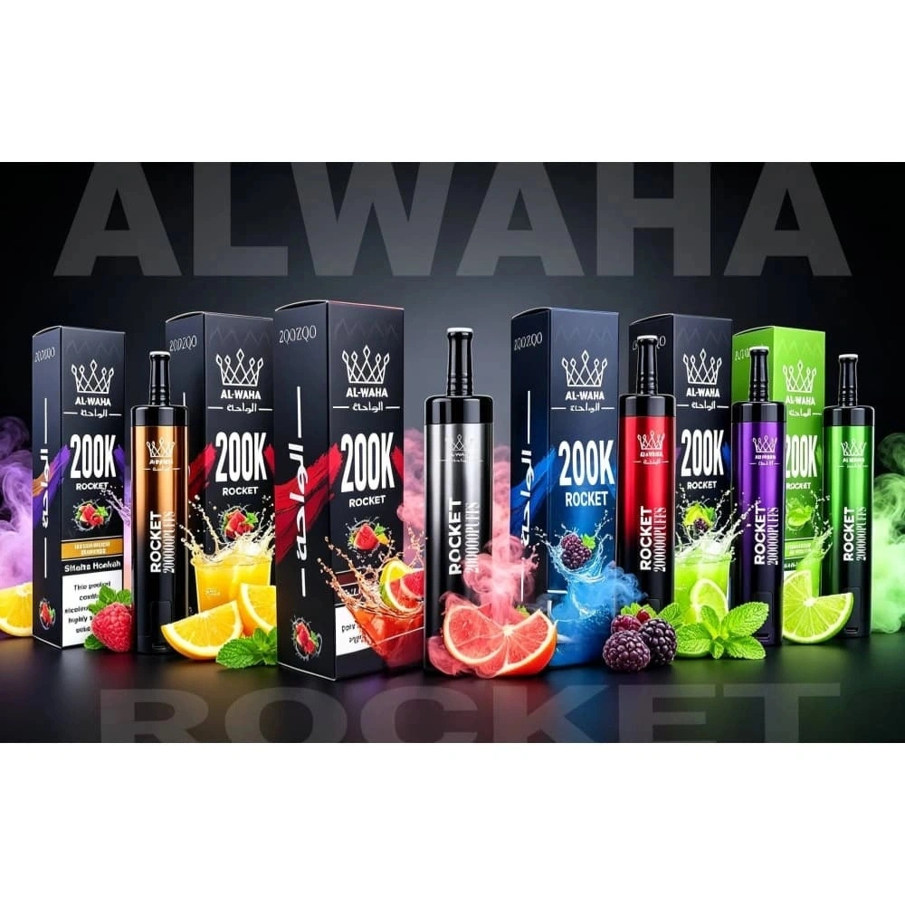 AL-WAHA Rocket 200K Premium Disposable Vape AL-WAHA Rocket 200K rechargeable vape with high-capacity battery and consistent vaping experience