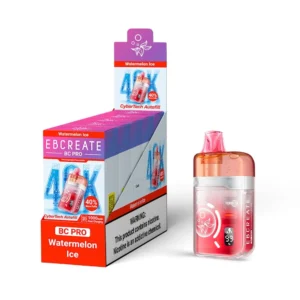 EBCreate BC Pro 40K disposable vape with dual mesh coils, rechargeable battery and digital display