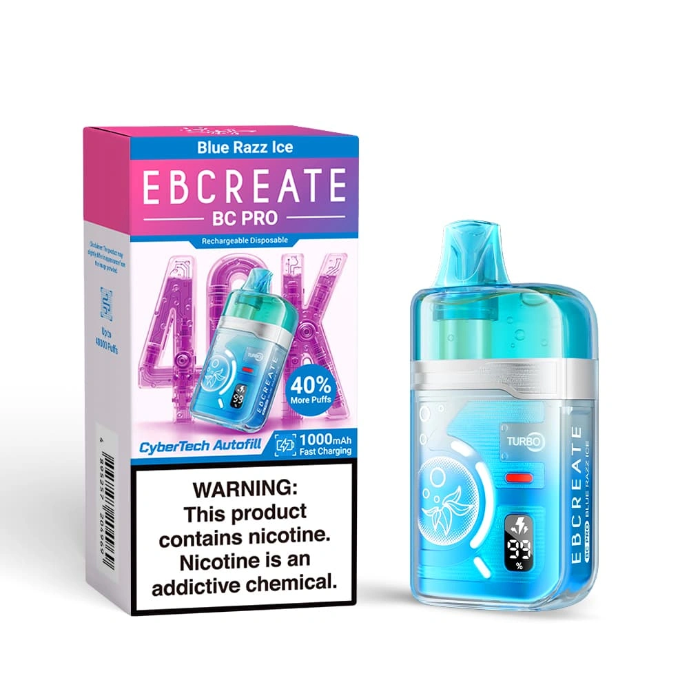 ELFBAR BC Pro 40K Disposable Vape EBCreate BC Pro 40000 puffs vape featuring CyberTech Autofill, Type-C charging and adjustable airflow