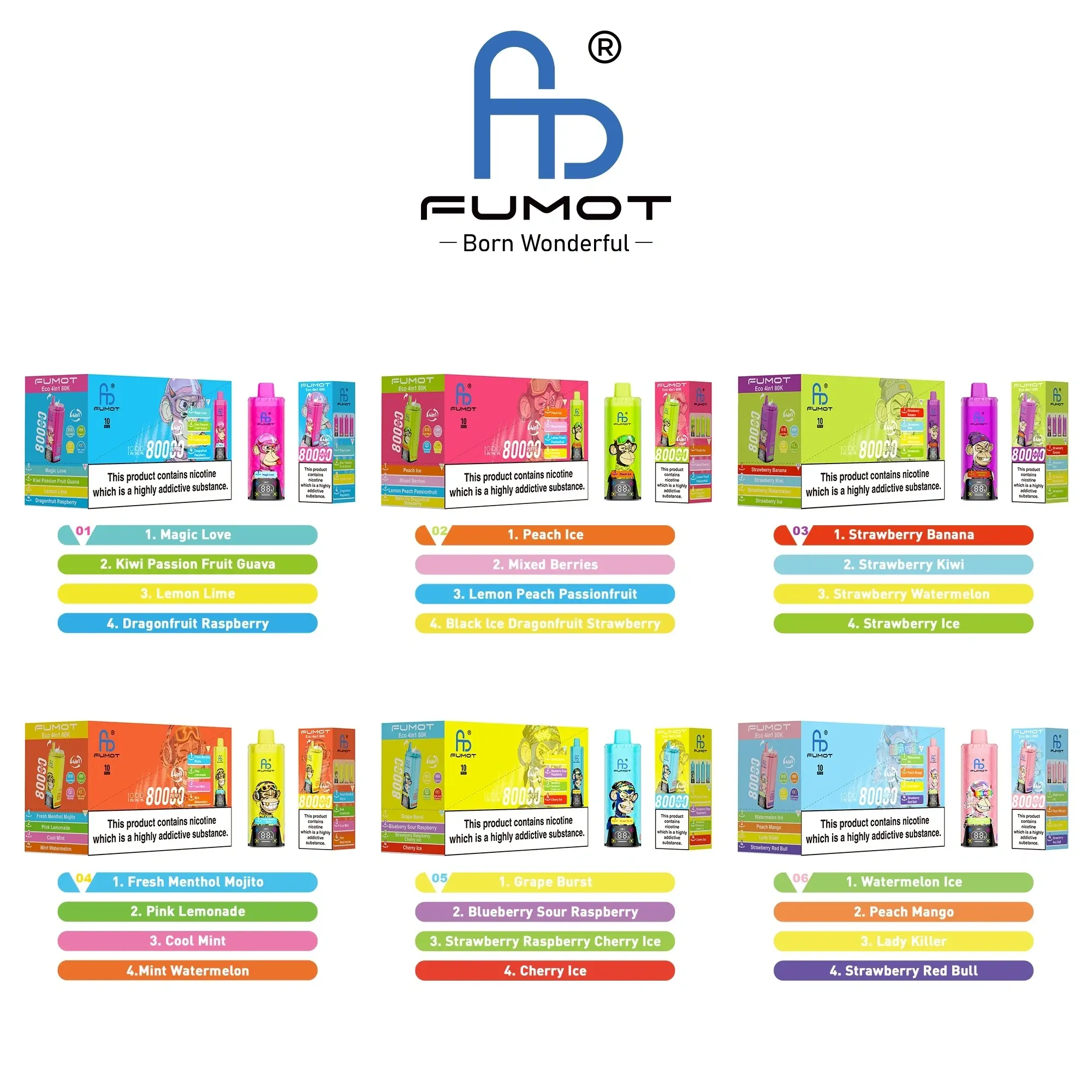 Fumot Eco 4 in 1 Big Puff Vape Mega puff 4 in 1 vape