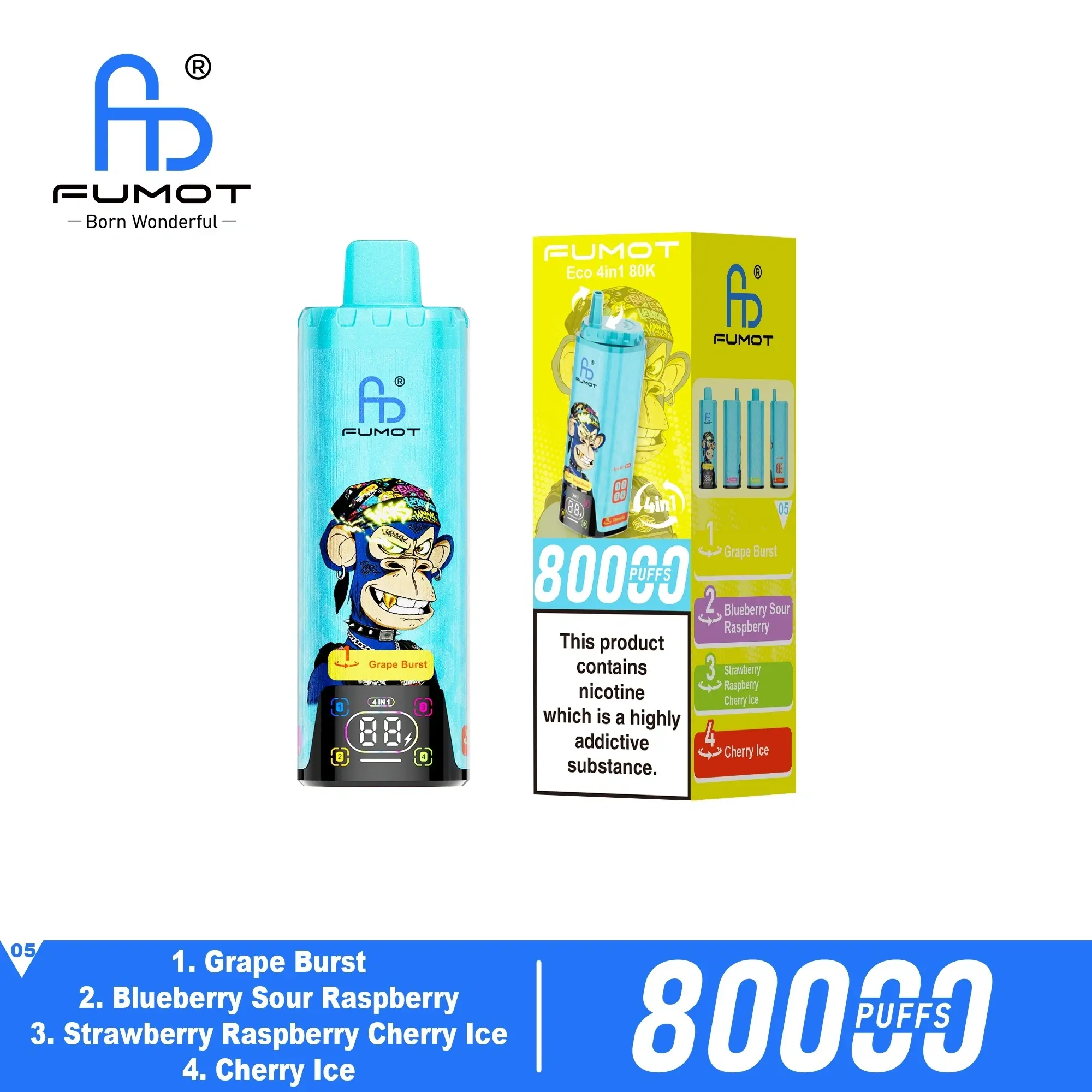 Fumot Eco Four Flavor Disposable Vape High capacity Fumot Eco vape