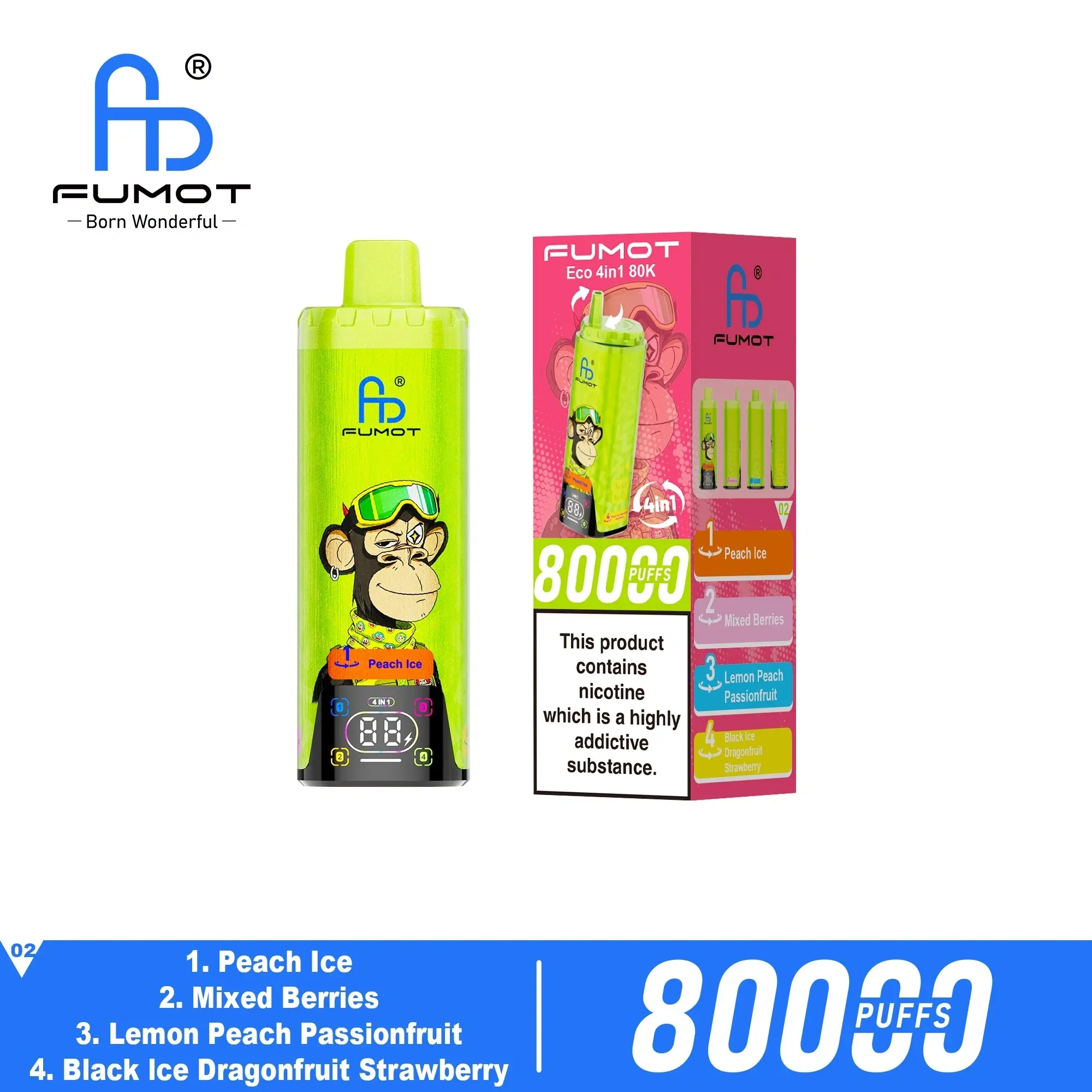 Fumot Eco Four in One Vape 80K Multi flavor Fumot Eco vape