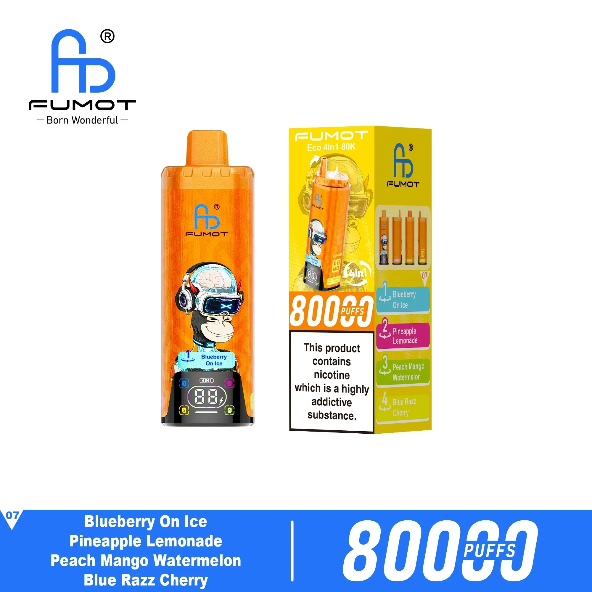 Fumot Eco Long Lasting 80K Vape Rechargeable 80000 puffs vape