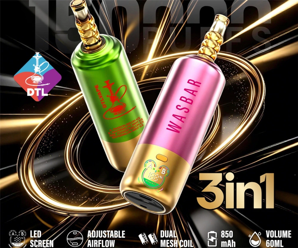 WASBAR 150K disposable vape featuring three flavors in one device