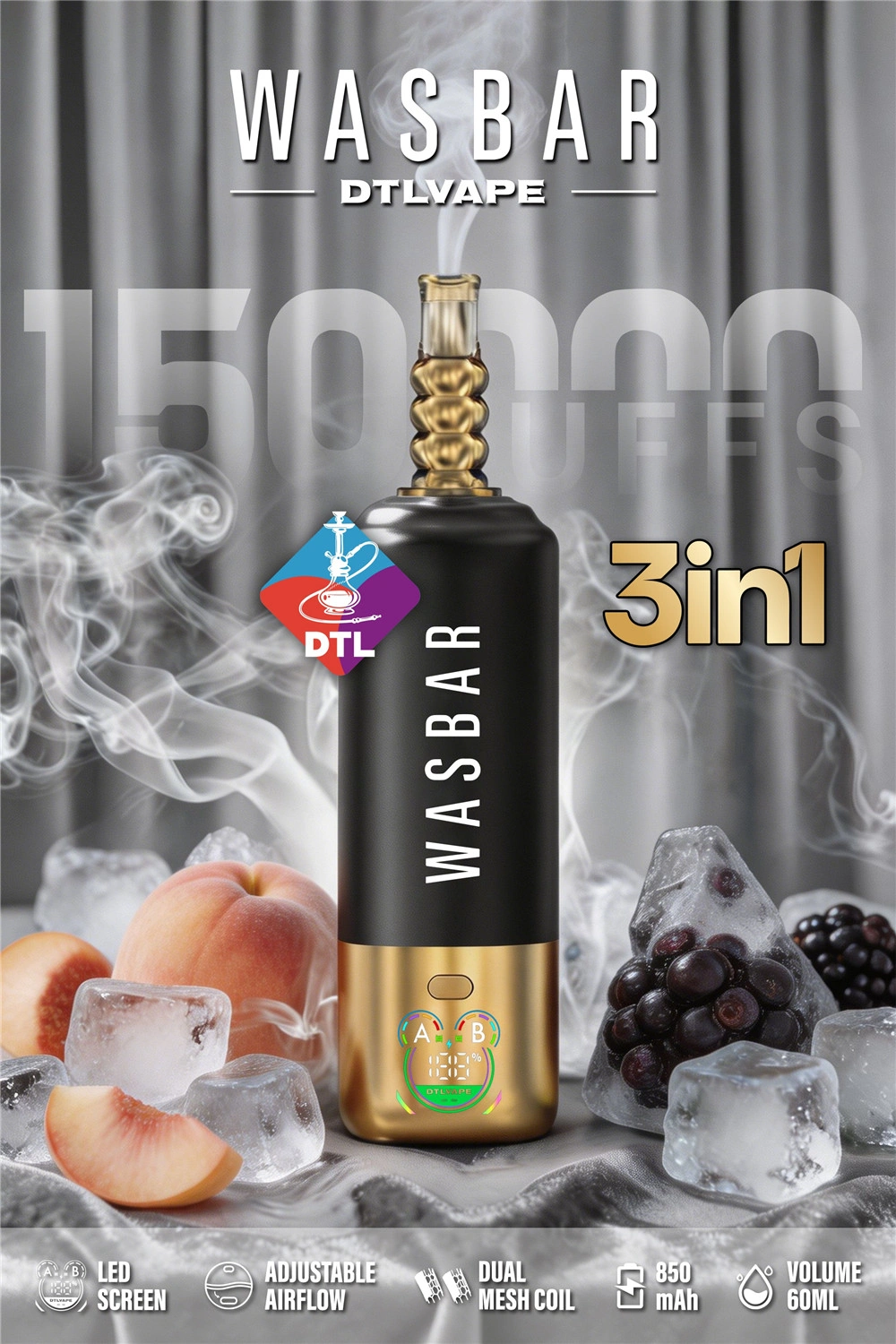 WASBAR Long Lasting 150K Puffs Vape WASBAR disposable vape designed for distributors and retail businesses