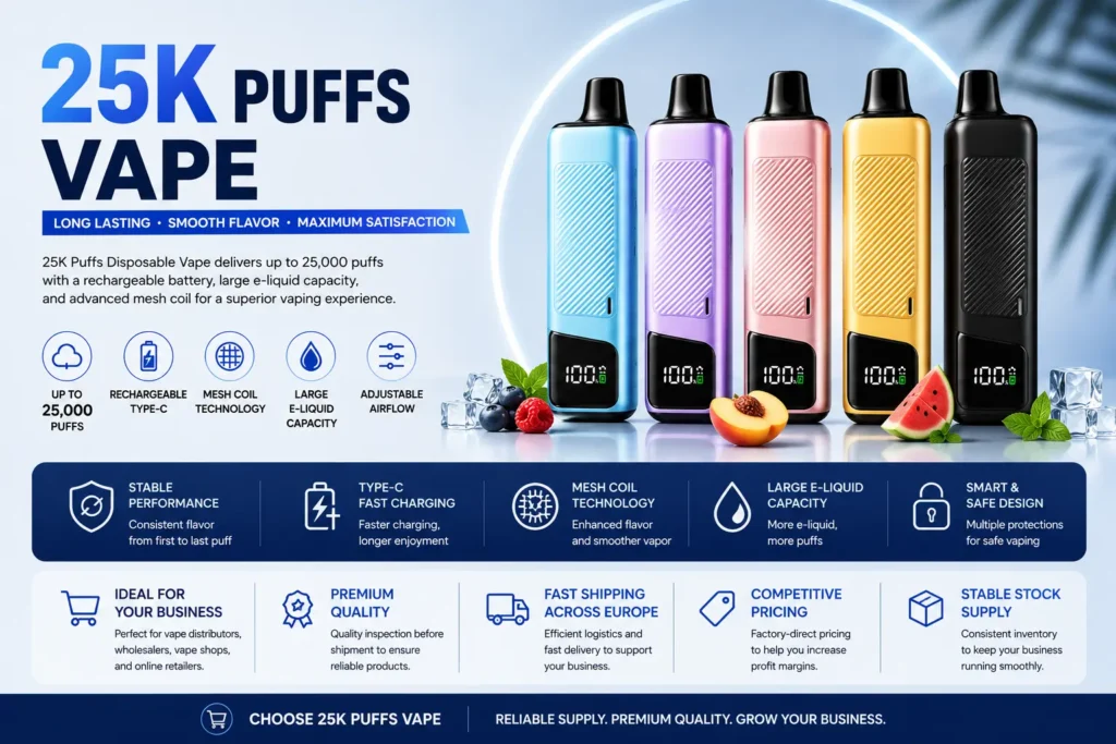 25000 Puffs Einweg-Vape für Großabnehmer