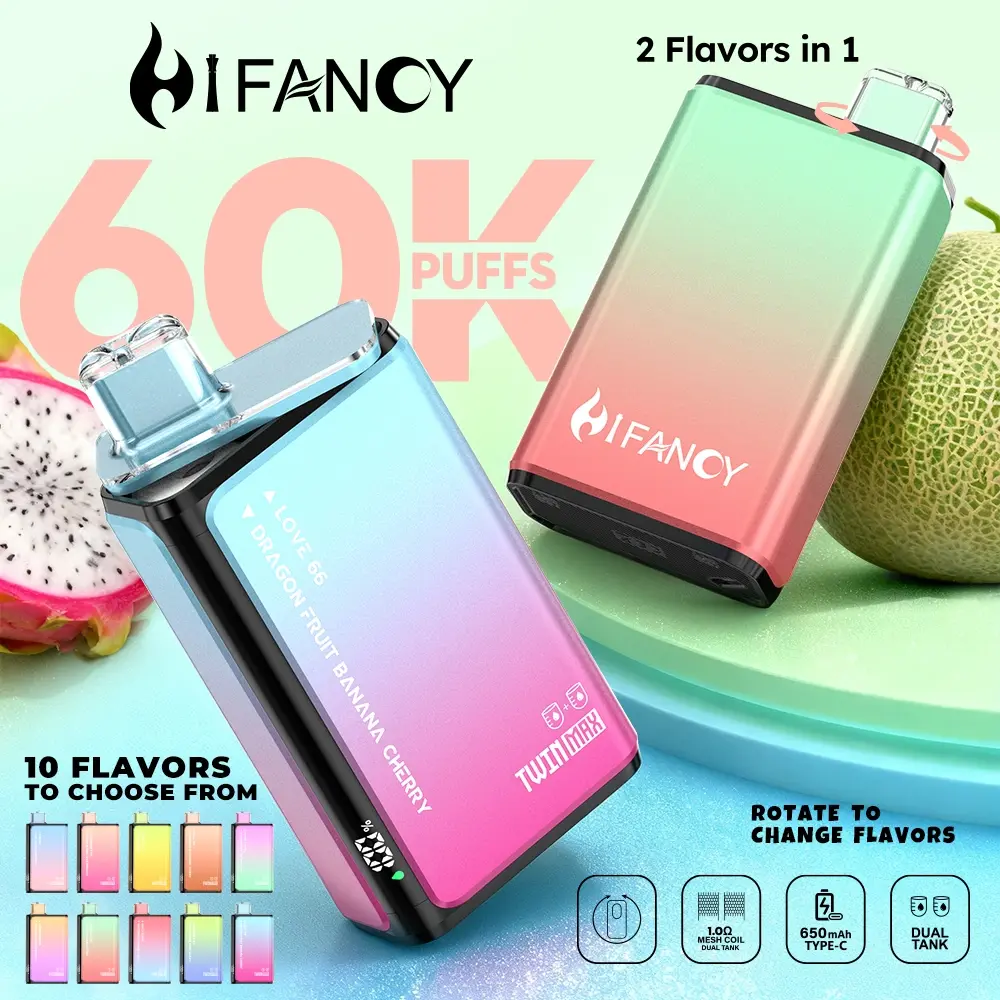 Hifancy-twinmax-60k-disposable-vape HIFANCY TWINMAX 60K disposable vape with two flavors