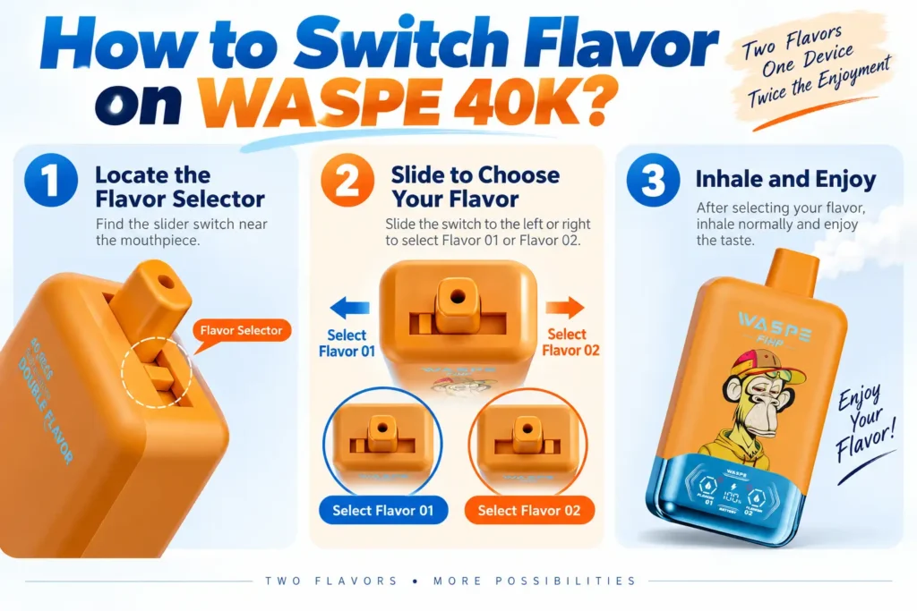 How to switch flavor on WASPE 40k